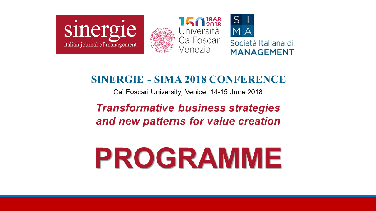 Sinergie Sima 2018 conference programme